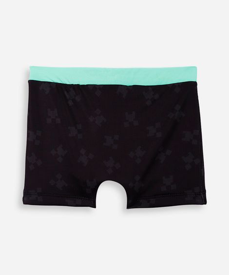 sunga infantil minecraft preto