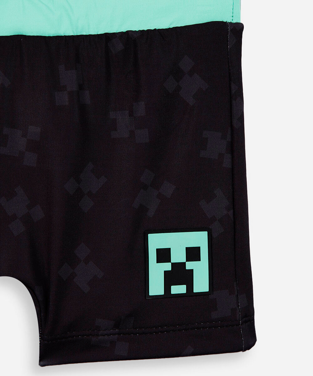 sunga infantil minecraft preto