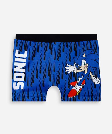 sunga boxer infantil sonic azul