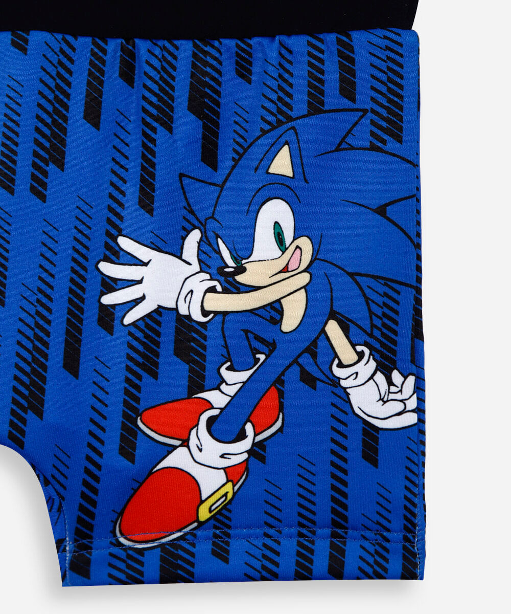 sunga boxer infantil sonic azul