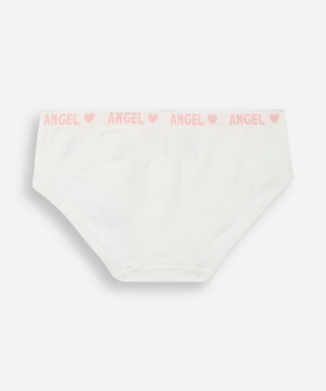 kit de 2 calcinhas infantis de poliamida angel rosa
