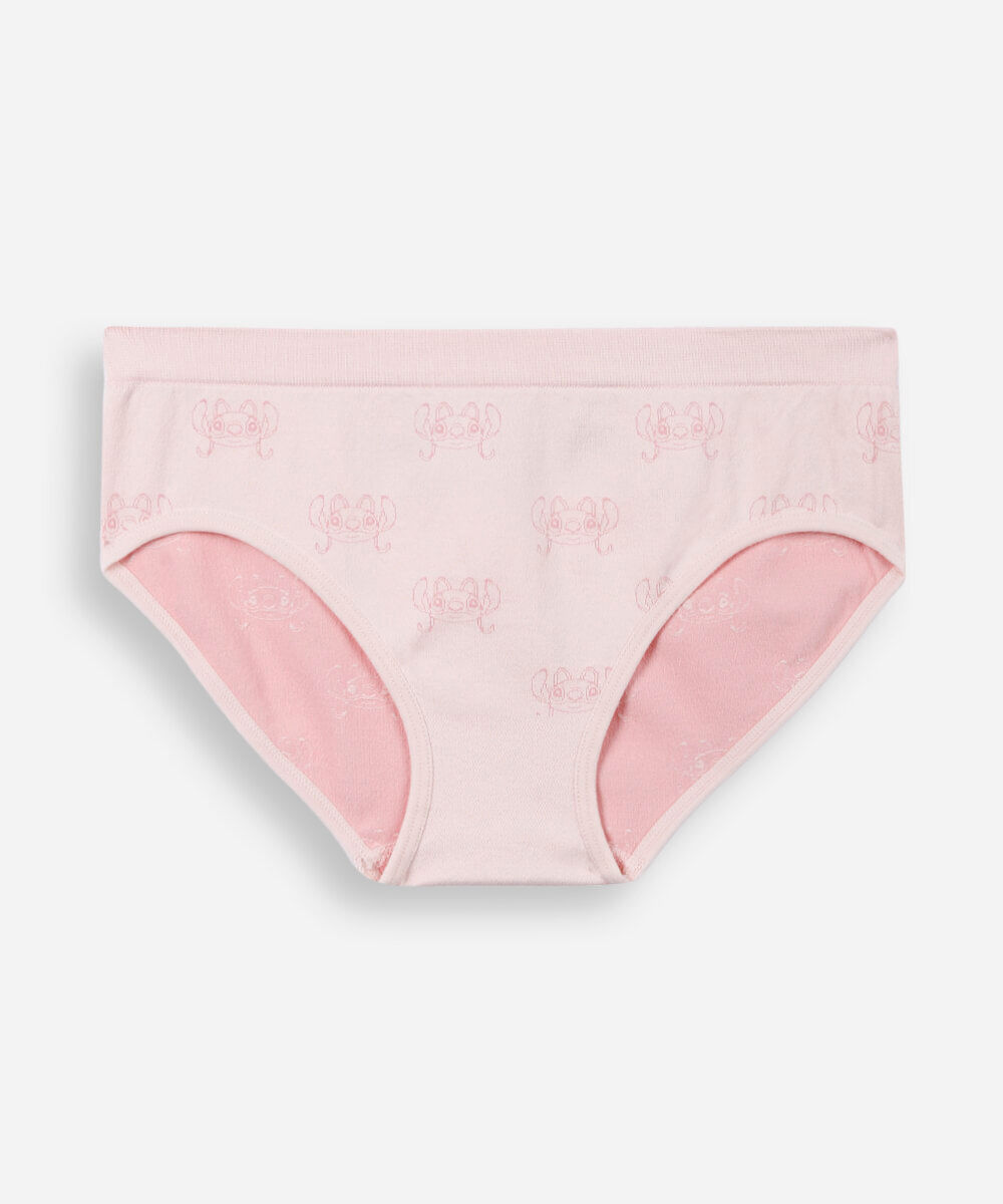 kit de 2 calcinhas infantis de poliamida angel rosa