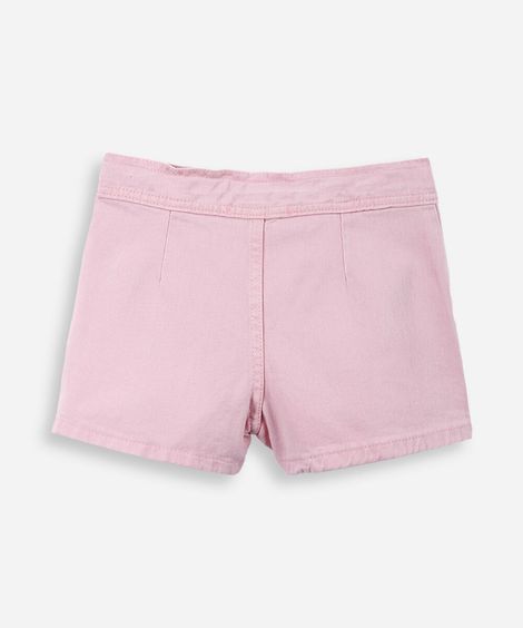short saia de algodão com pregas rosa