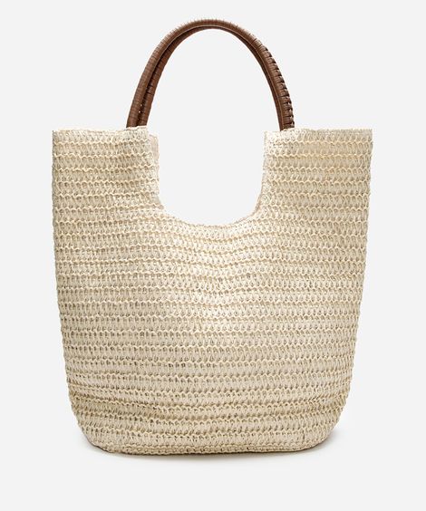 bolsa shopper texturizada bege