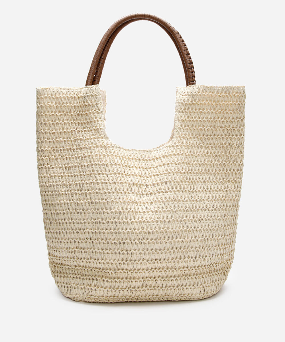 bolsa shopper texturizada bege