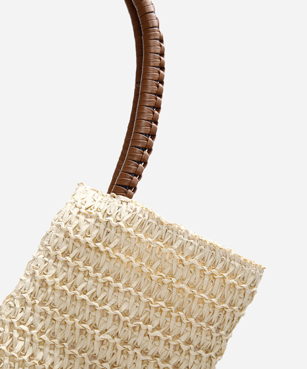 bolsa shopper texturizada bege