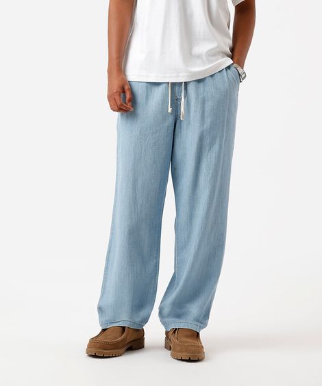 calça jogger masculina jeans com linho azul