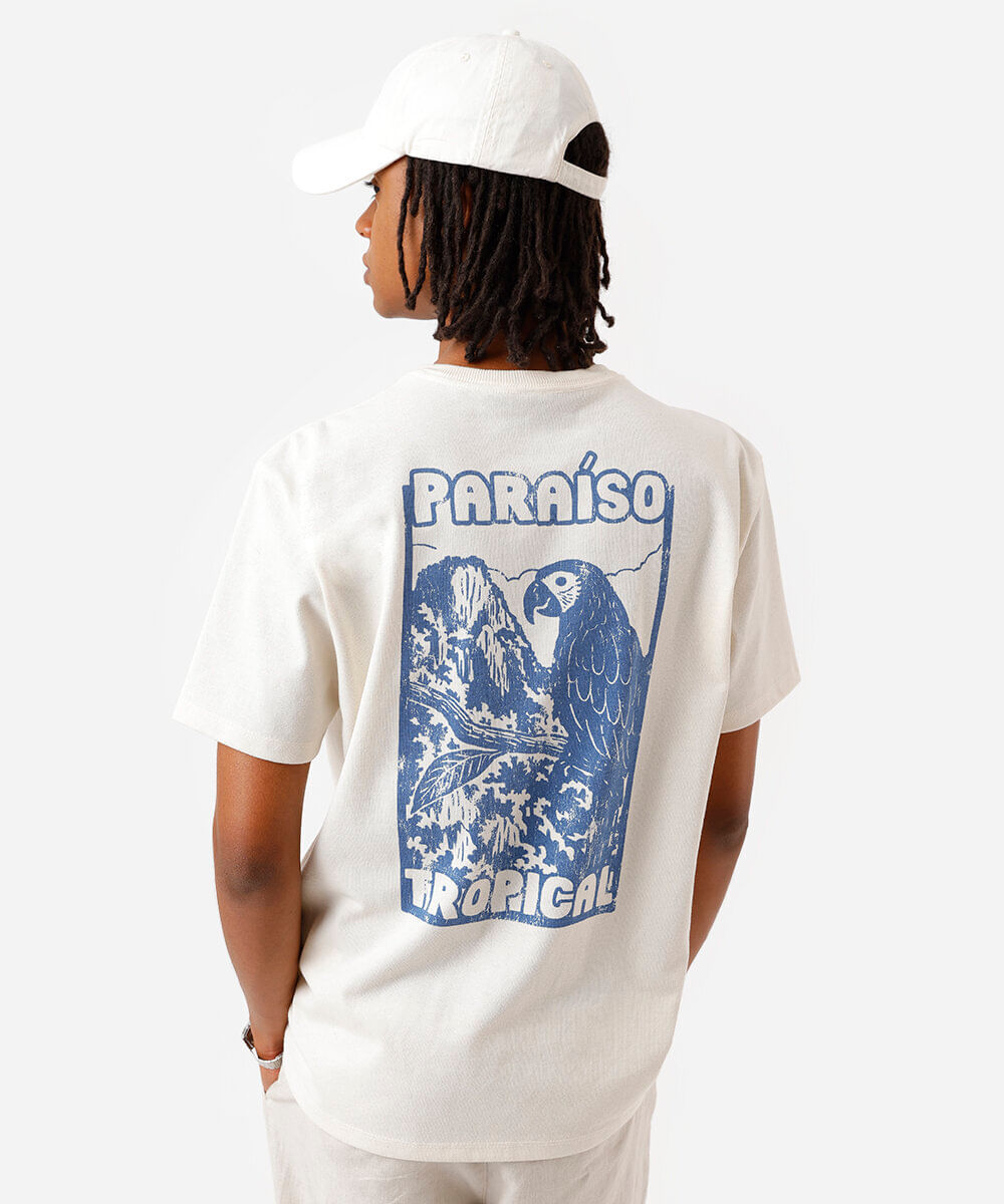 camiseta masculina de algodão estampada off white