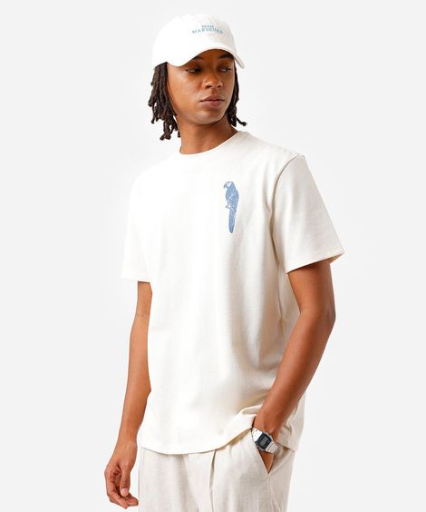camiseta masculina de algodão estampada off white