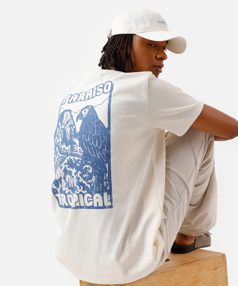 camiseta masculina de algodão estampada off white