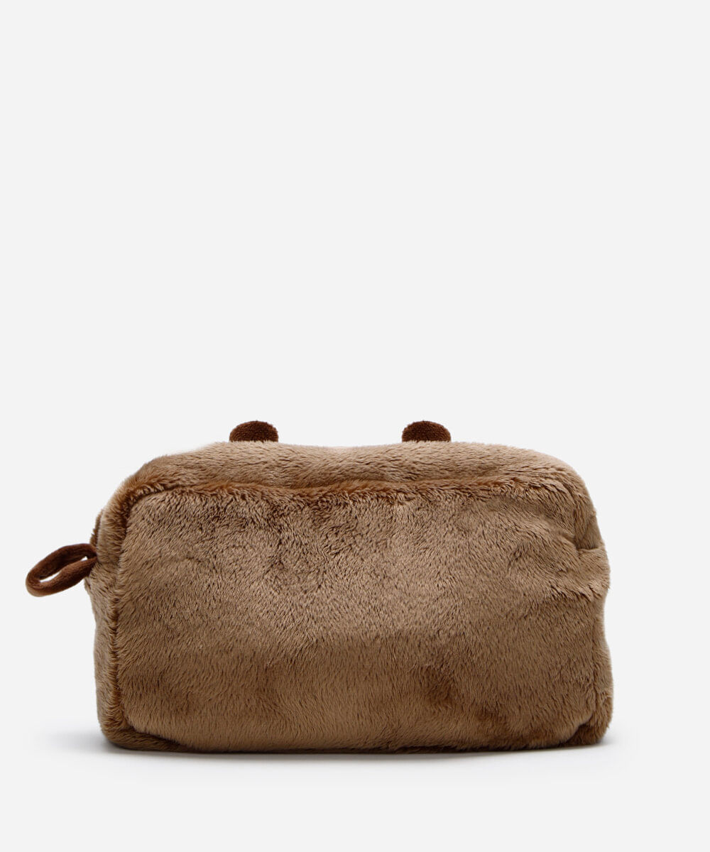 nécessaire de pelúcia capivara marrom