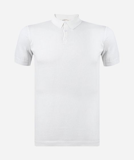 polo juvenil de tricô com mangas curtas off white