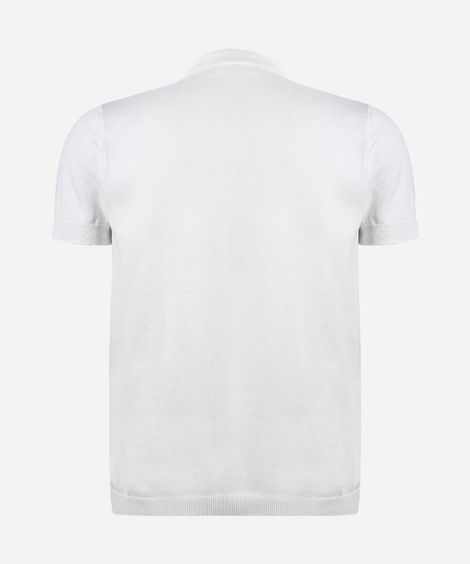 polo juvenil de tricô com mangas curtas off white