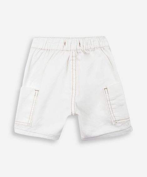bermuda cargo infantil de algodão off white