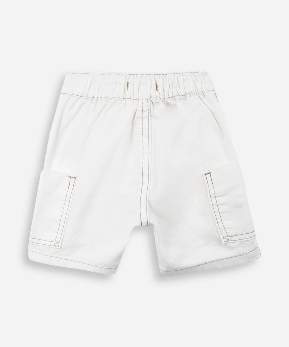 bermuda cargo infantil de algodão off white