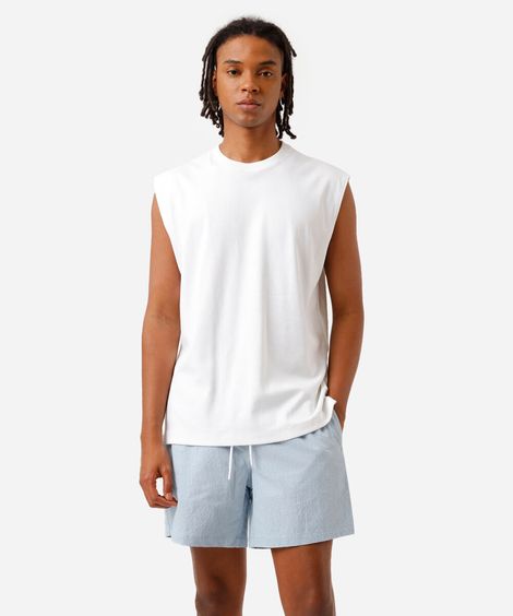 short reto masculino texturizado azul