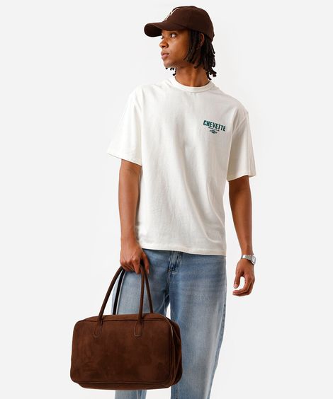camiseta masculina de algodão chevette off white