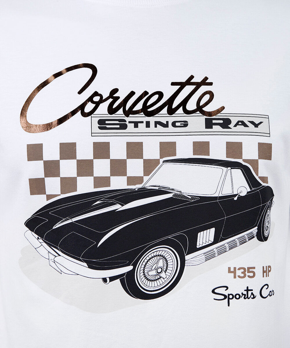 camiseta juvenil de algodão corvette off white