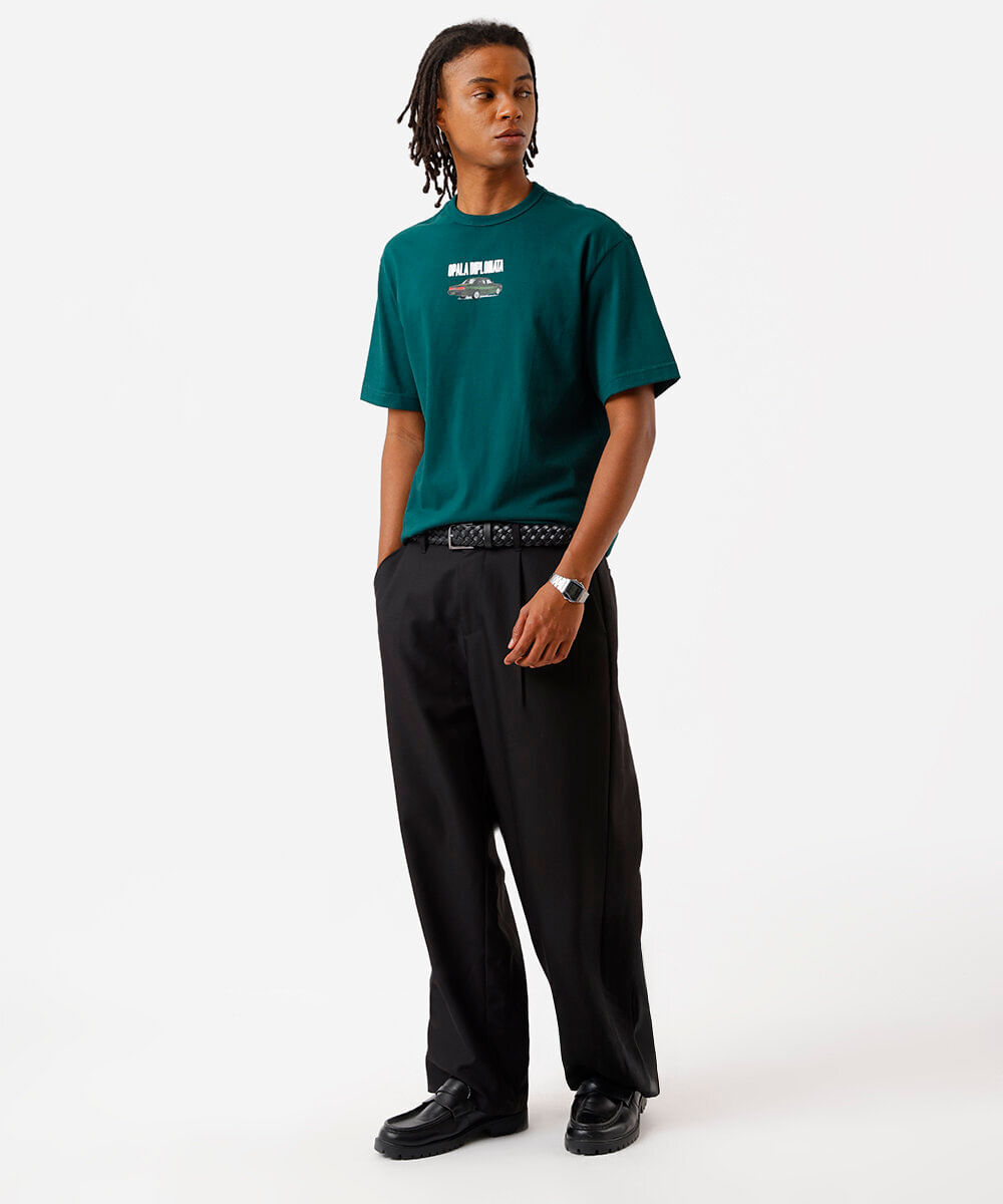 camiseta masculina de algodão opala diplomata chevrolet verde