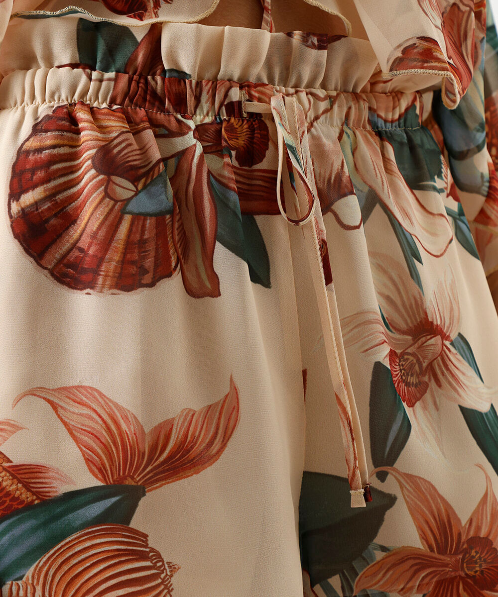 short clochard feminino floral colorido