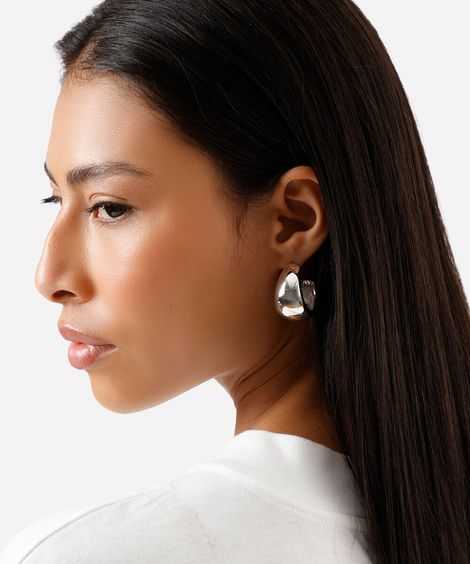 brinco argola mindset prateado