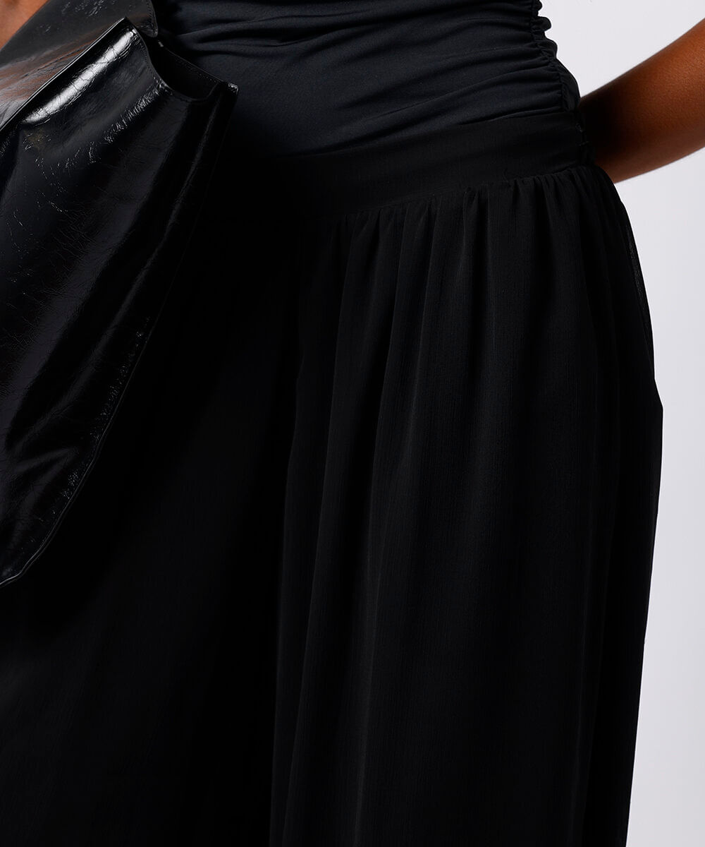 calça aladim feminina cós elástico texturizada mindset preta