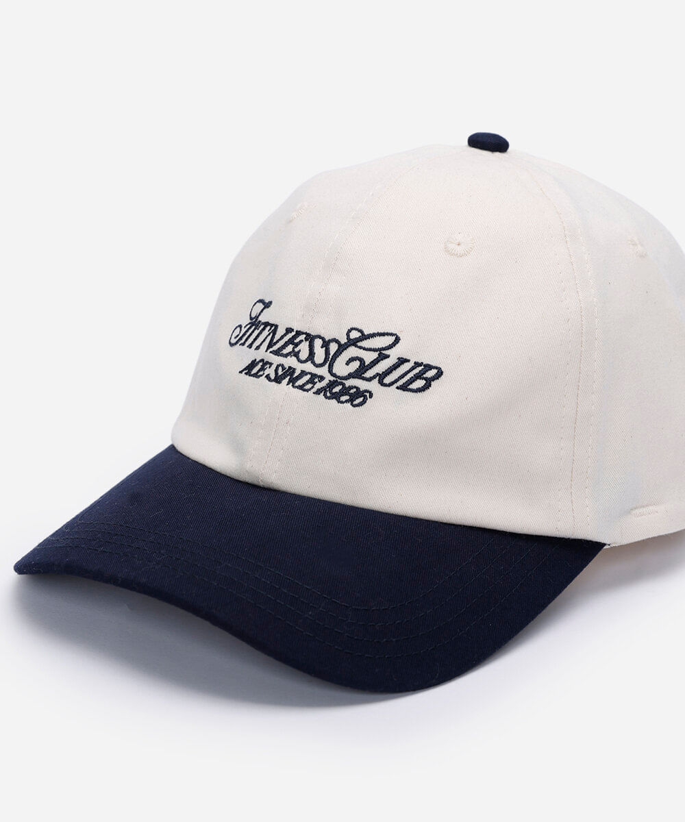 boné aba curva de sarja bordado ace off white