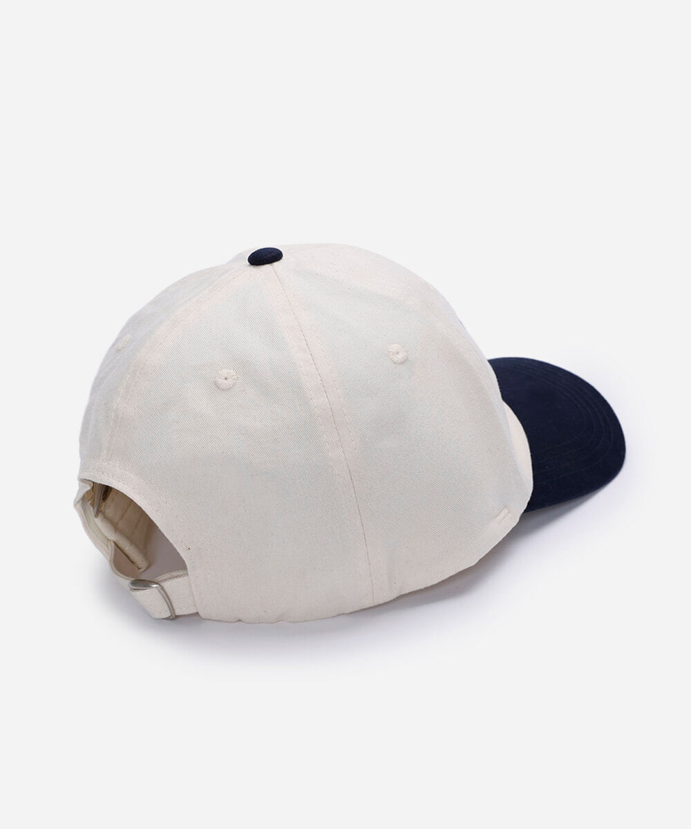 boné aba curva de sarja bordado ace off white