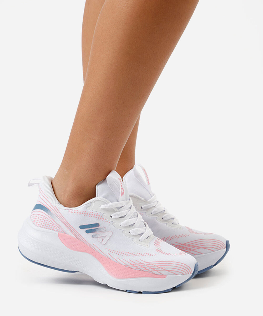 tênis esportivo estampado branco
