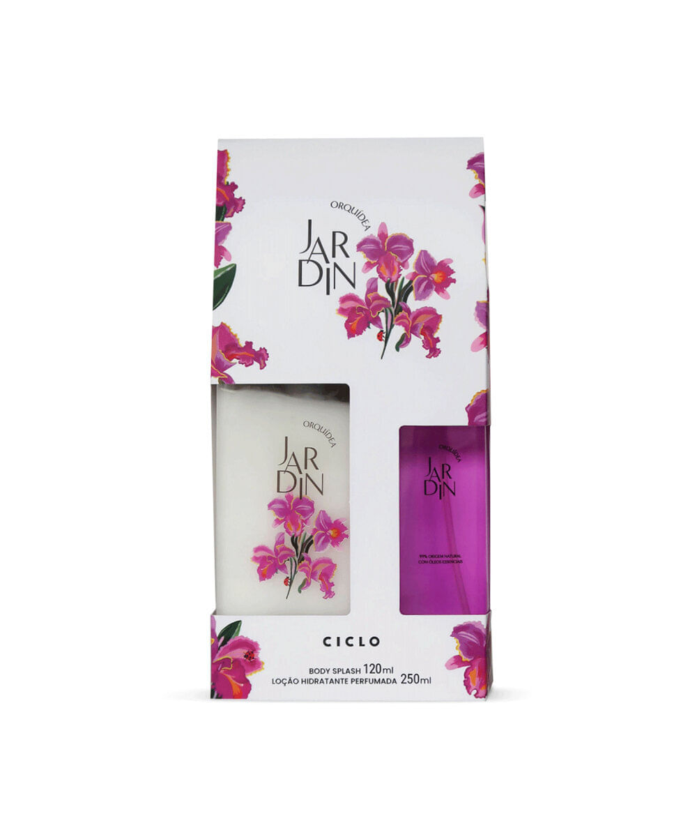 kit feminino estojo ciclo jardin orquid body splash 120ml e hidratante 250ml