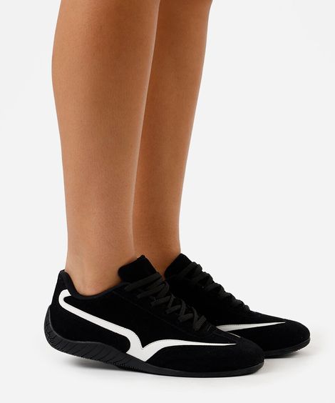 tênis casual com recorte texturizado ace preto