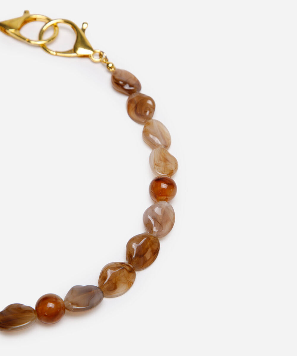 chaveiro bag charm pedras marrom