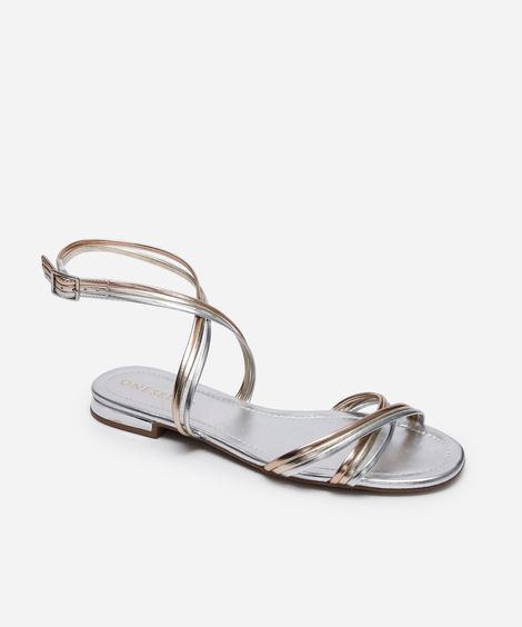 rasteirinha tiras finas oneself prateada