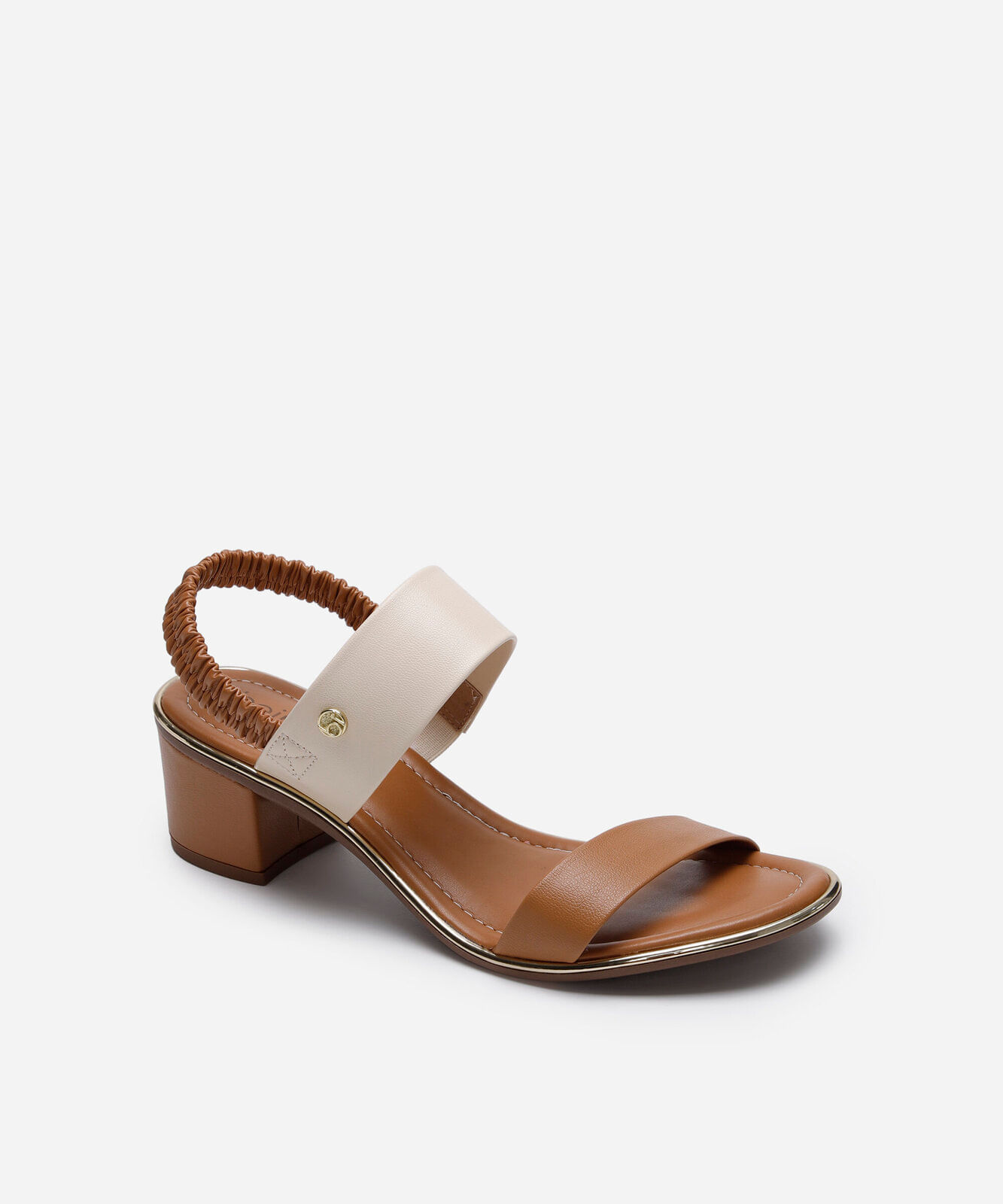 sandália salto grosso beira rio marrom