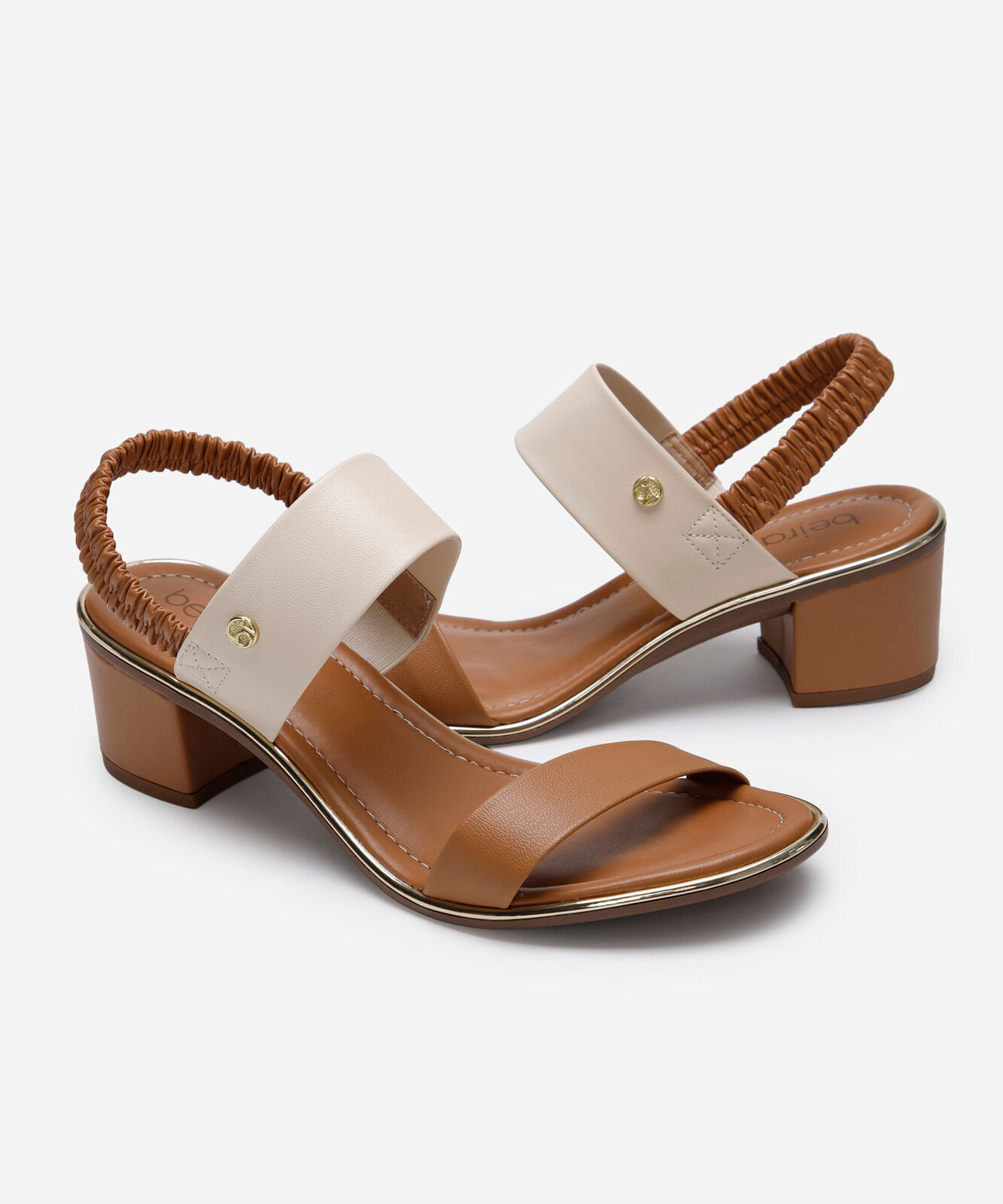 sandália salto grosso beira rio marrom