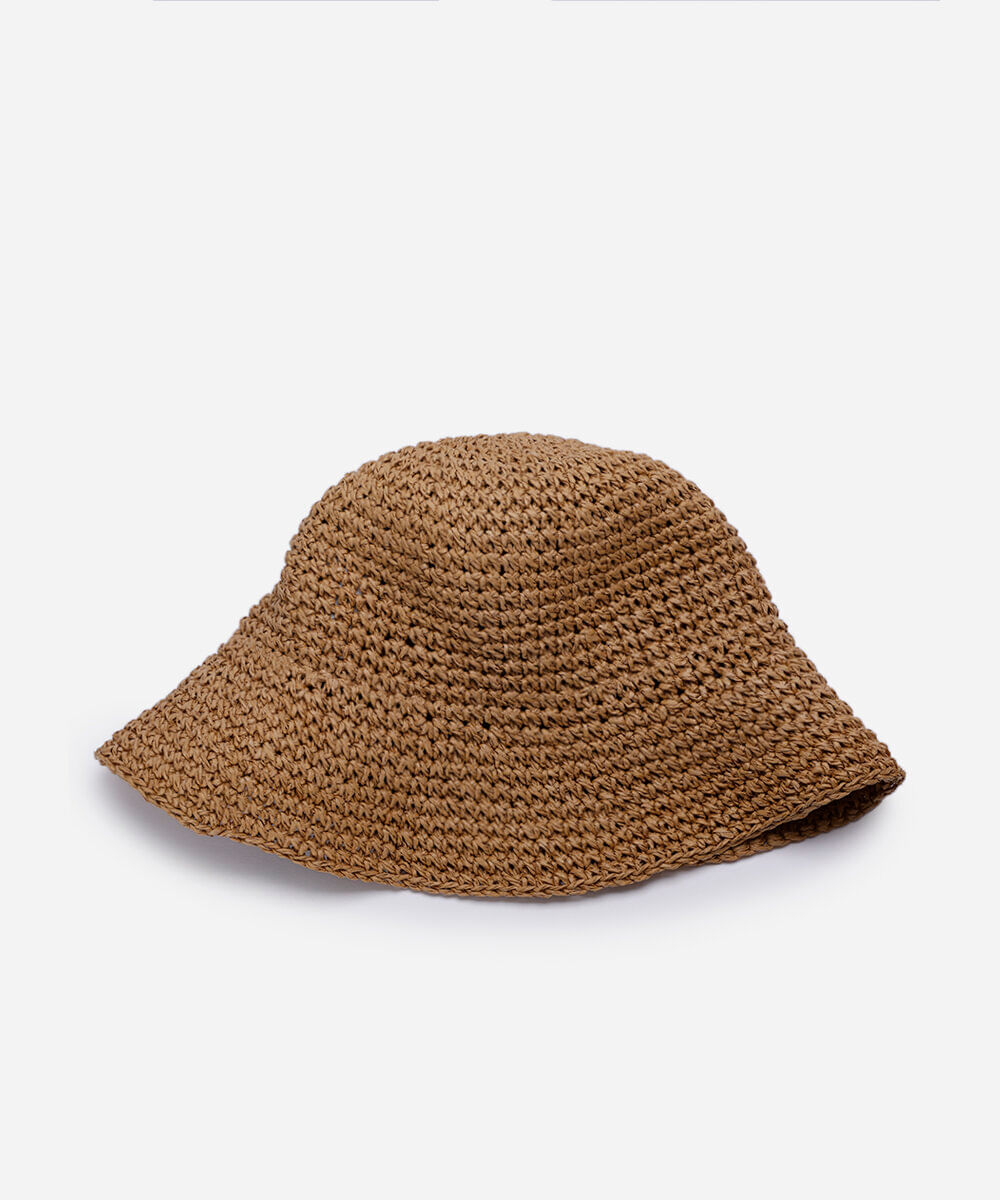 chapéu feminino bucket palha bege