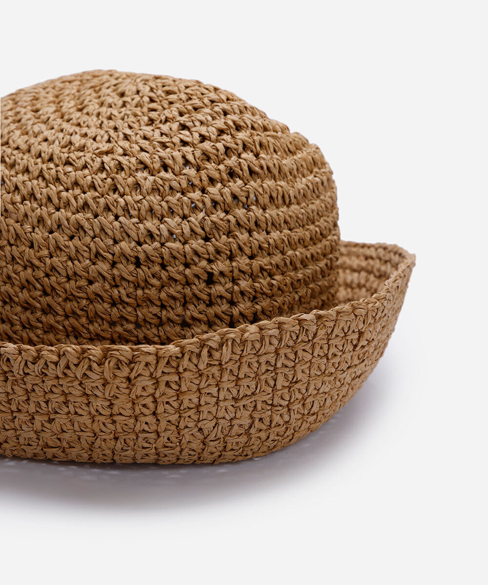 chapéu feminino bucket palha bege