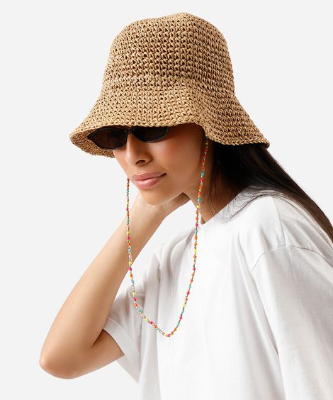 corrente para óculos miçangas colorida