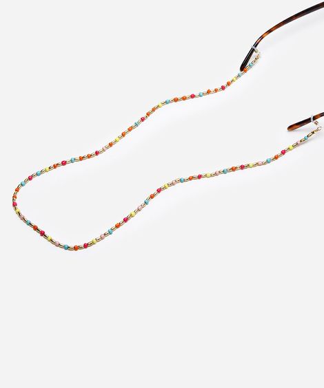 corrente para óculos miçangas colorida
