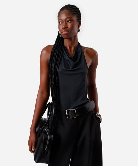 blusa feminina frente única preta