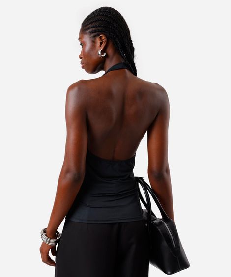 blusa feminina frente única preta