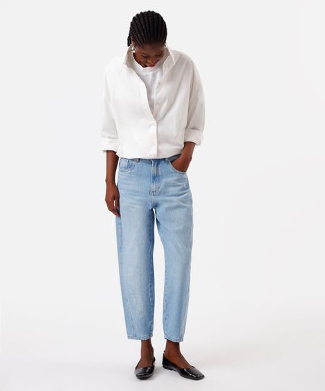 calça cenoura feminina jeans cropped azul