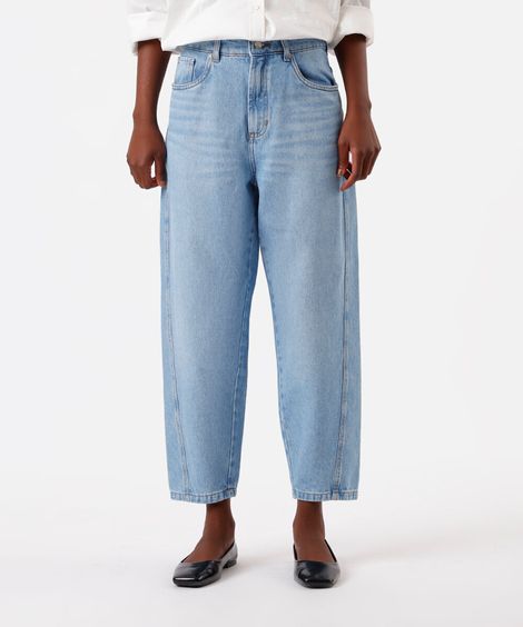 calça cenoura feminina jeans cropped azul