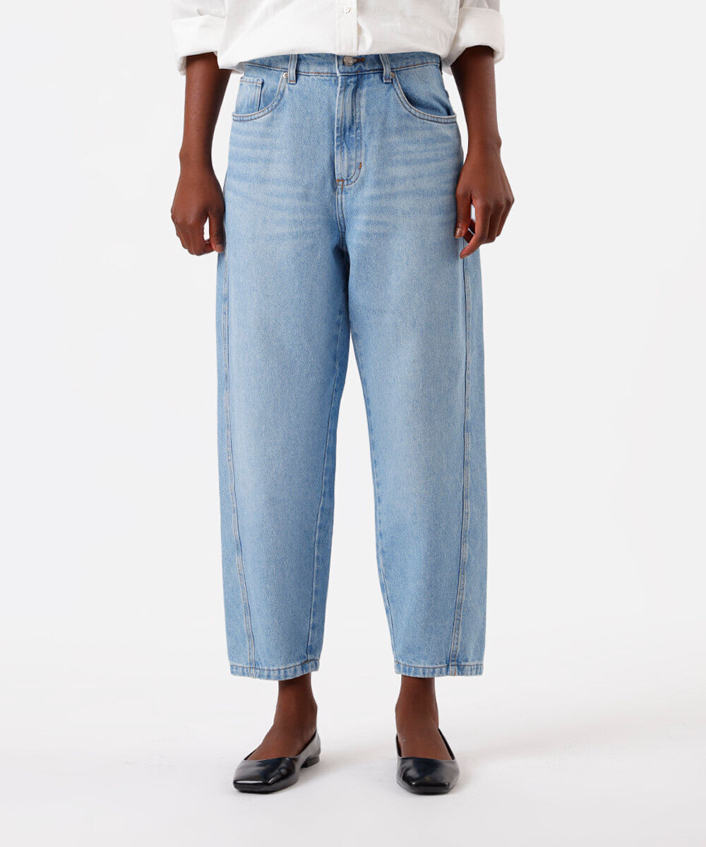 calça cenoura feminina jeans cropped azul