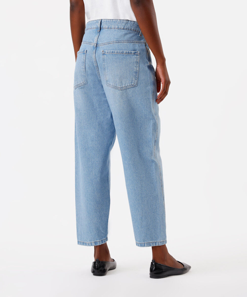 calça cenoura feminina jeans cropped azul
