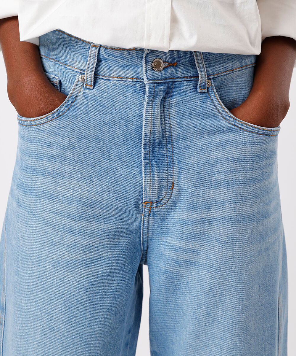 calça cenoura feminina jeans cropped azul