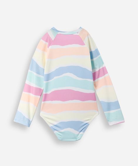 maiô infantil listrado com zíper colorido