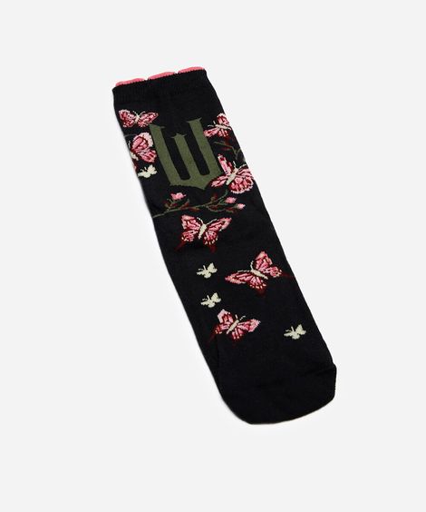 meia cano alto wicked colorida