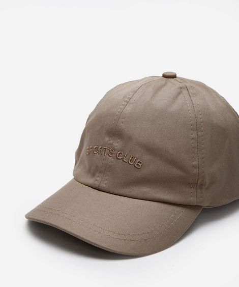 boné aba curva infantil de sarja bordado bege