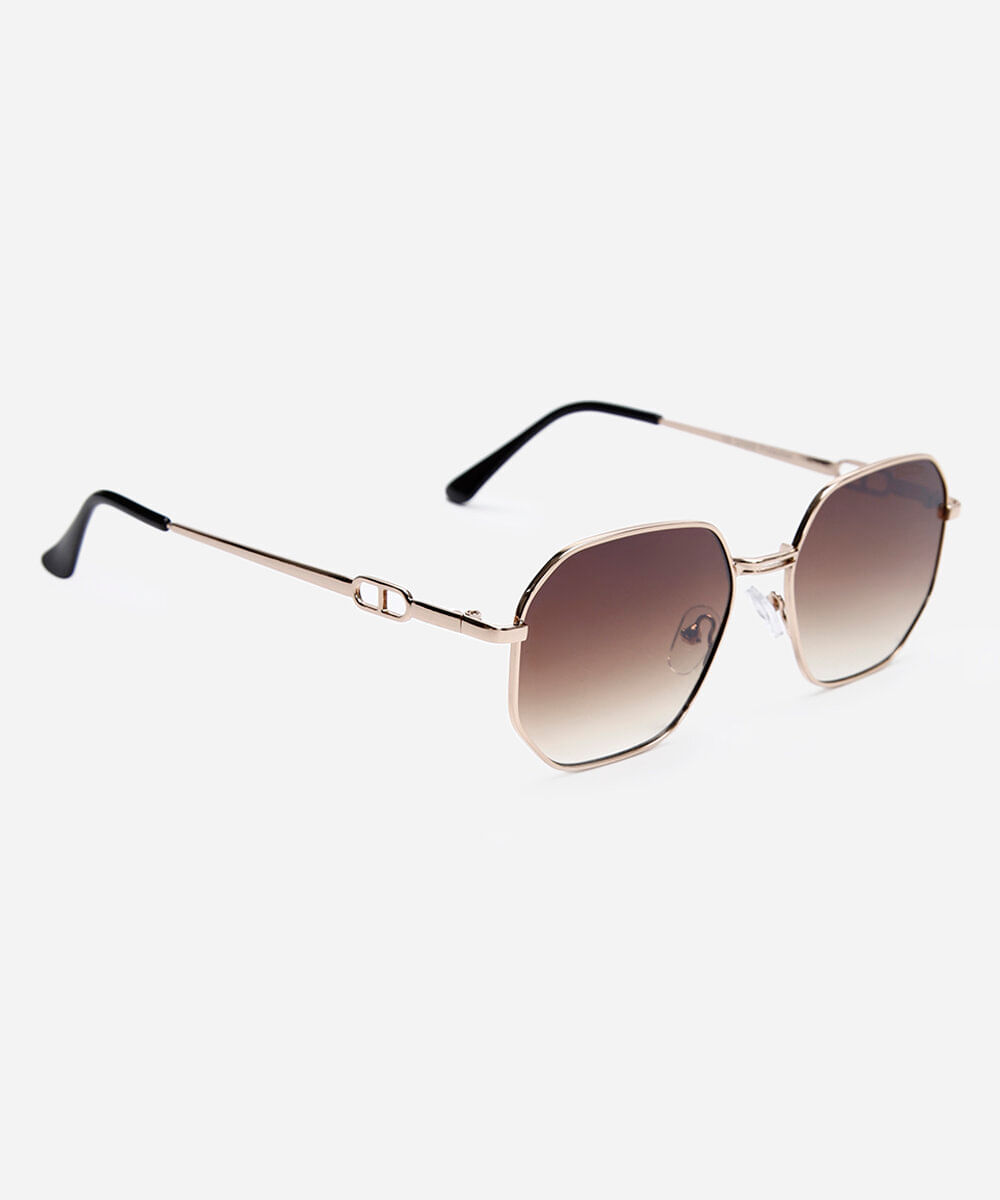 óculos de sol quadrado triton unissex dourado